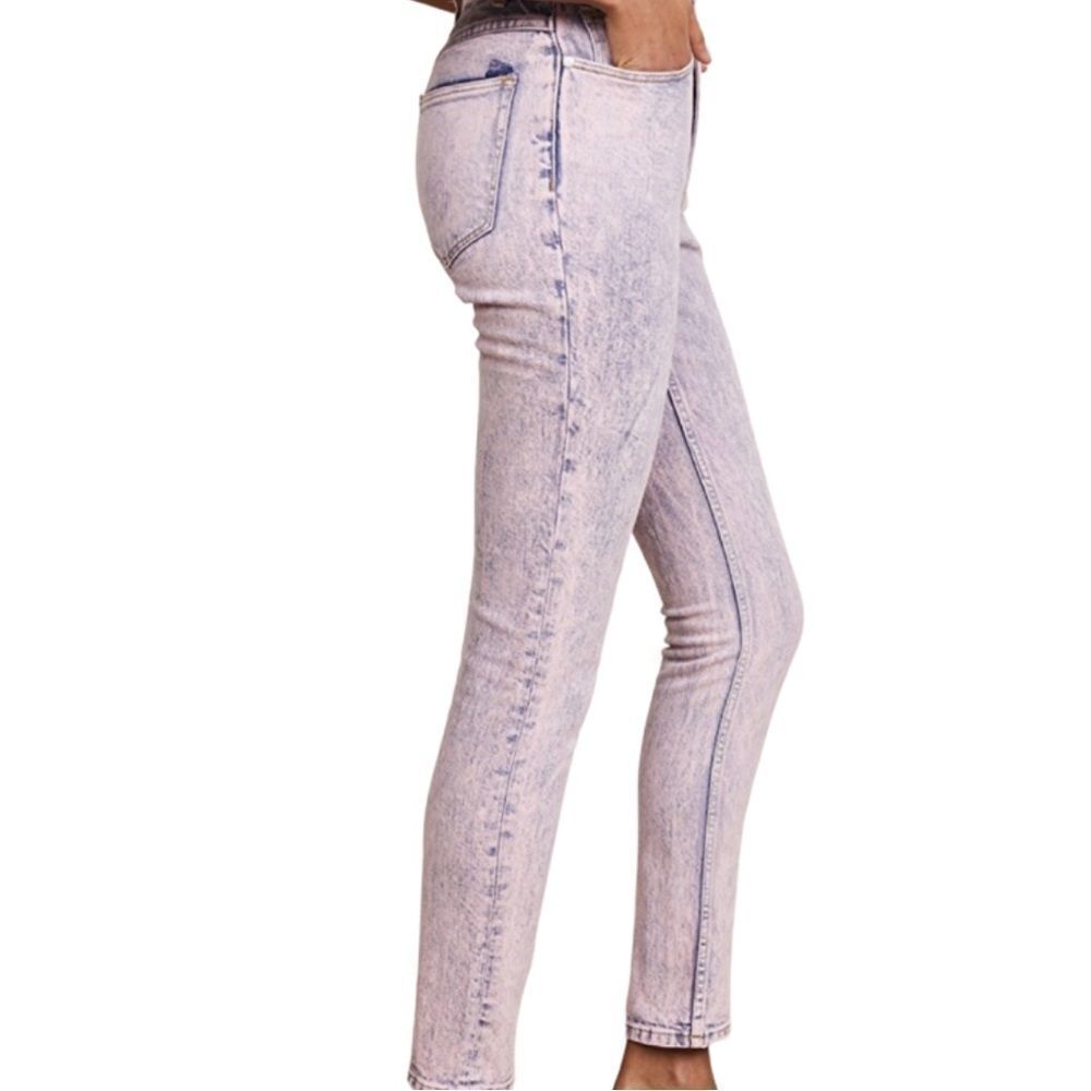 NWT La Vie Rebecca Taylor Ines Pink Acid Jeans High Waist Cropped Jeans